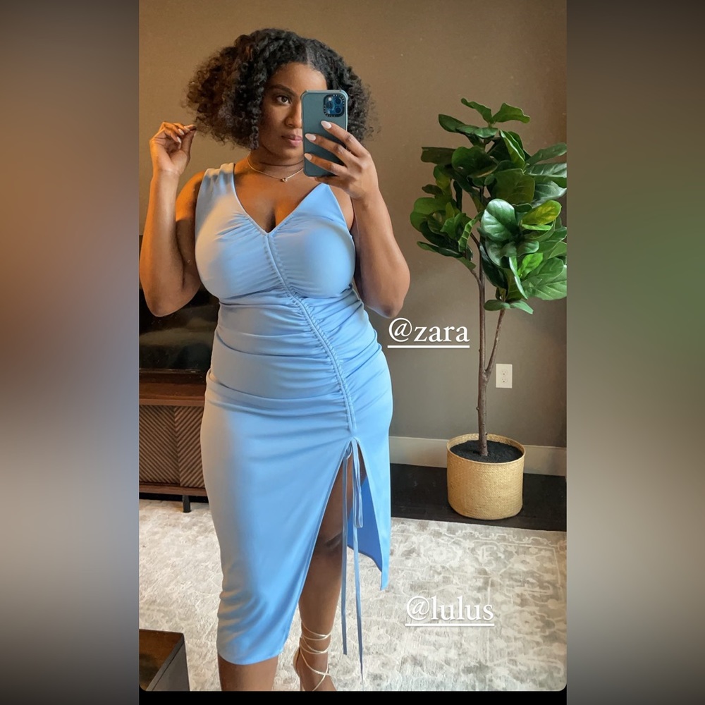 Zara Blue Asymmetrical Dress